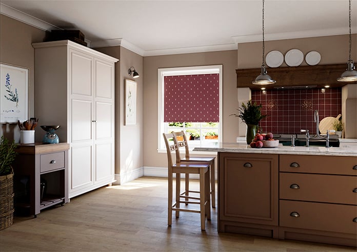 Emily Bond Wild Thyme, Burgundy - Roller Blind - Image 7
